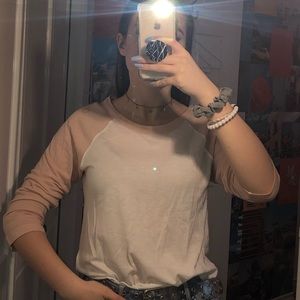 Pink and whit baseball T-shirt